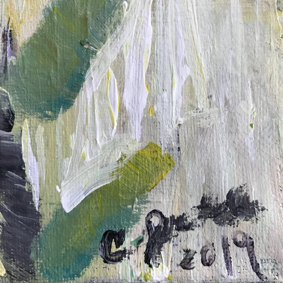 Original Painting on Canvas Flowers Abstract Signed Artwork Colorful - Picture 6 of 7